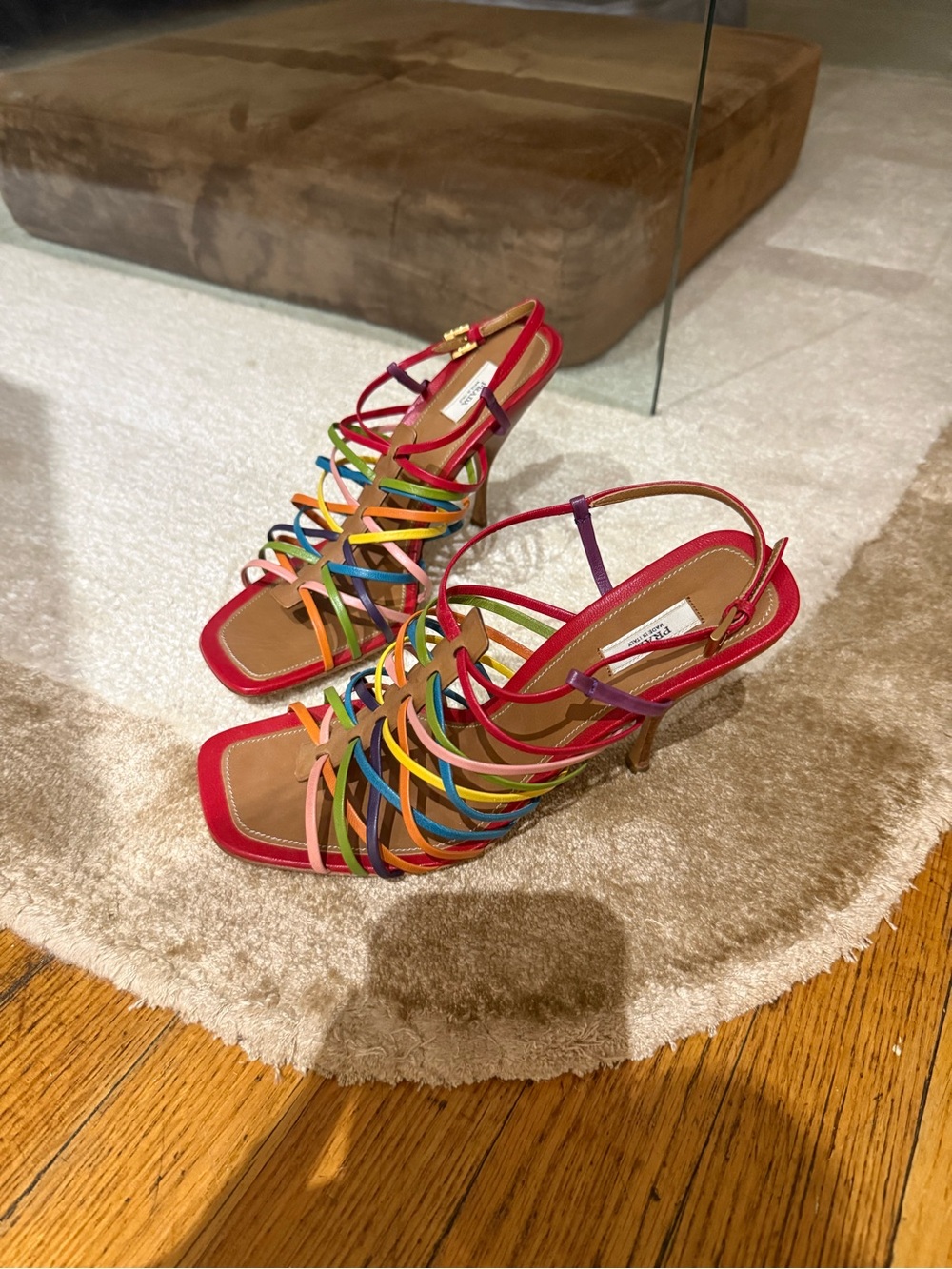 RARE Prada Rainbow Strappy Heels Sandals Vintage - Picture 7 of 8